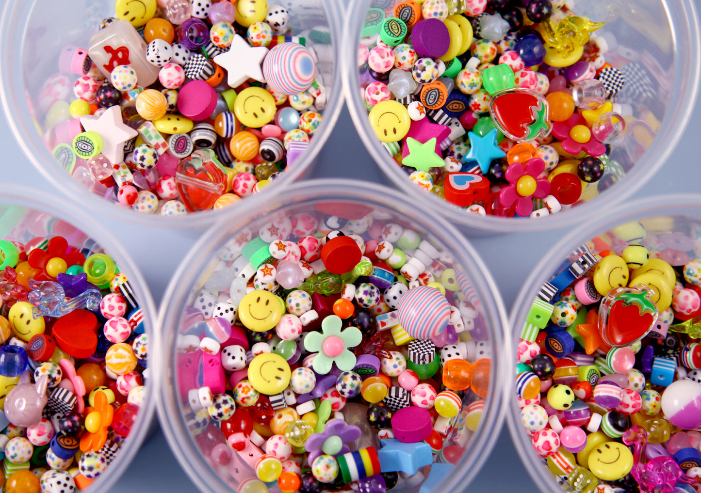 Huge Bead Grab Bag - Over 1000 pcs - SUPER FUNKY Mixed Lot of Plastic Beads - great for kandi singles, ispy, sensory crafts, jewelry making