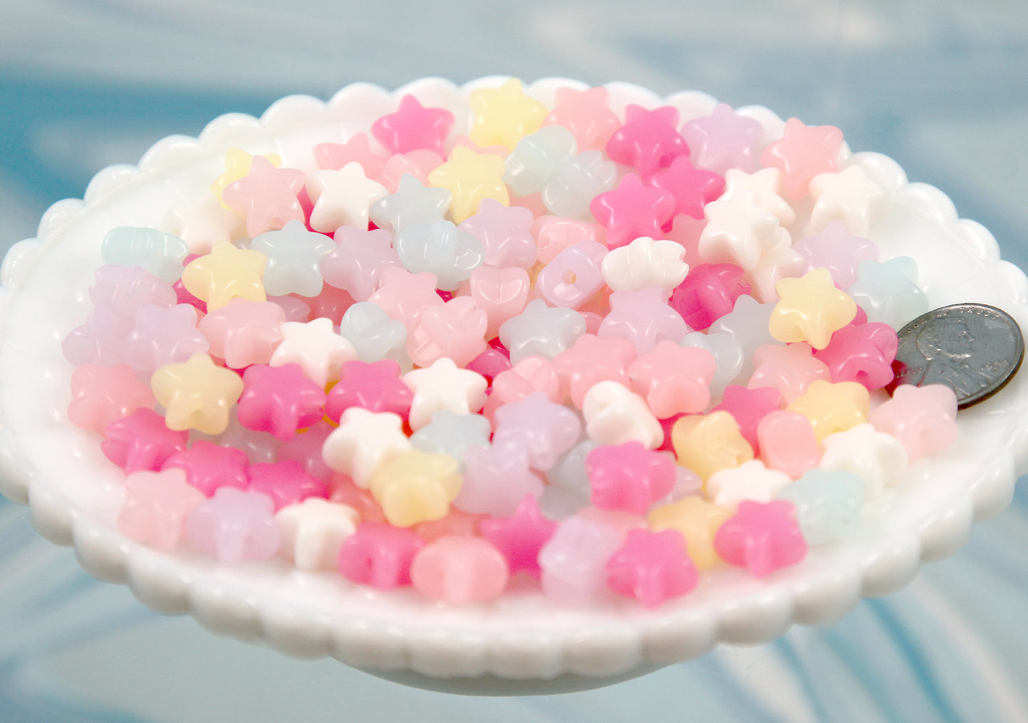 Small Pastel Star Beads - 150 pieces - 12mm Small Jelly Color Pastel Star Acrylic or Resin Beads