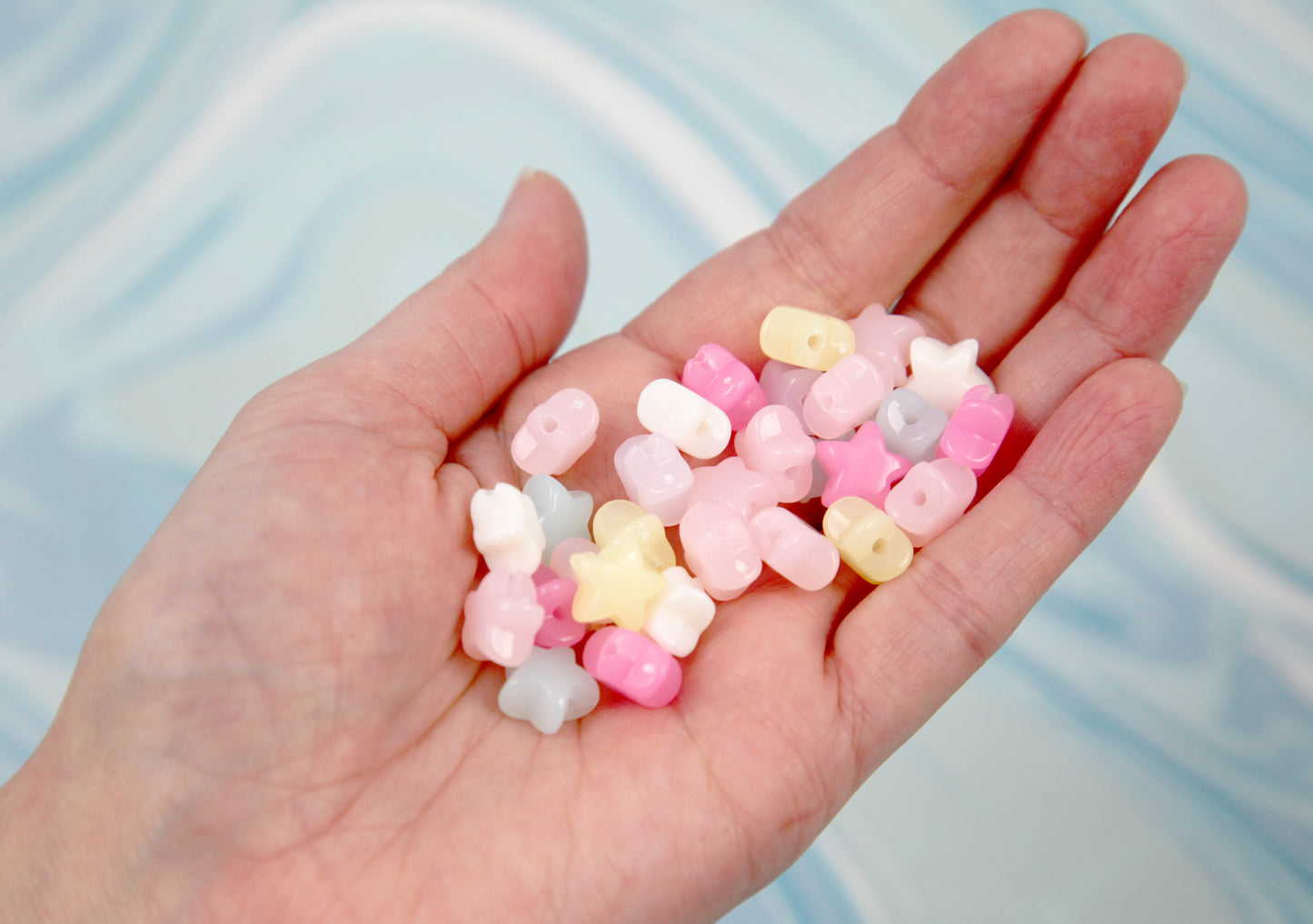 Small Pastel Star Beads - 150 pieces - 12mm Small Jelly Color Pastel Star Acrylic or Resin Beads