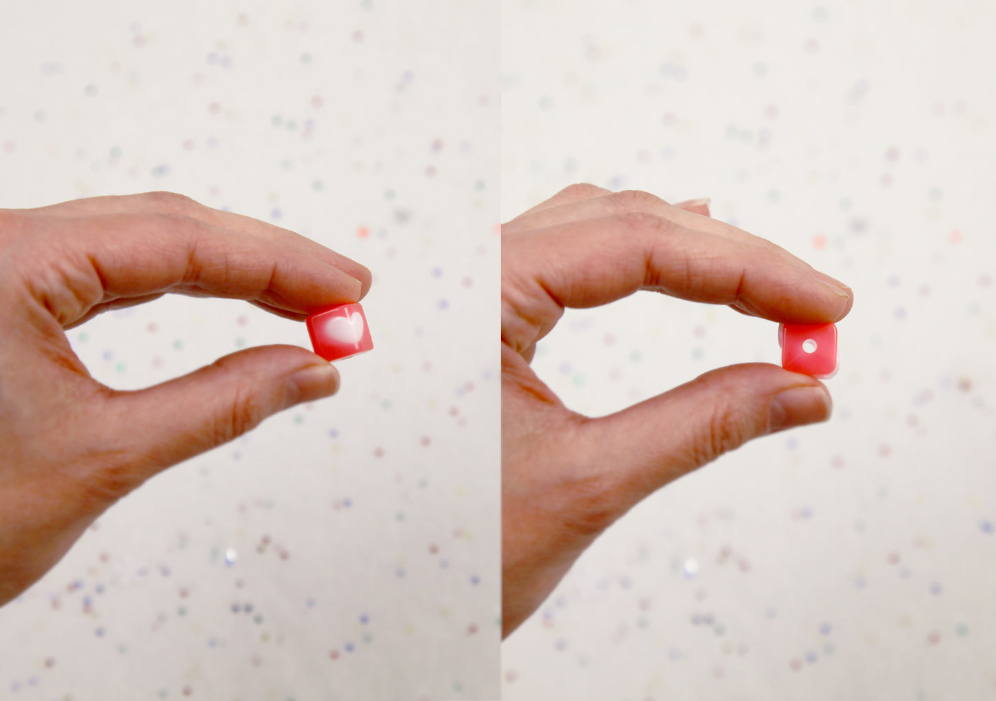 Cube Beads - 35 pieces - 12mm Jelly Color 3D Heart Cubes Acrylic Beads - Little Heart Blocky Beads