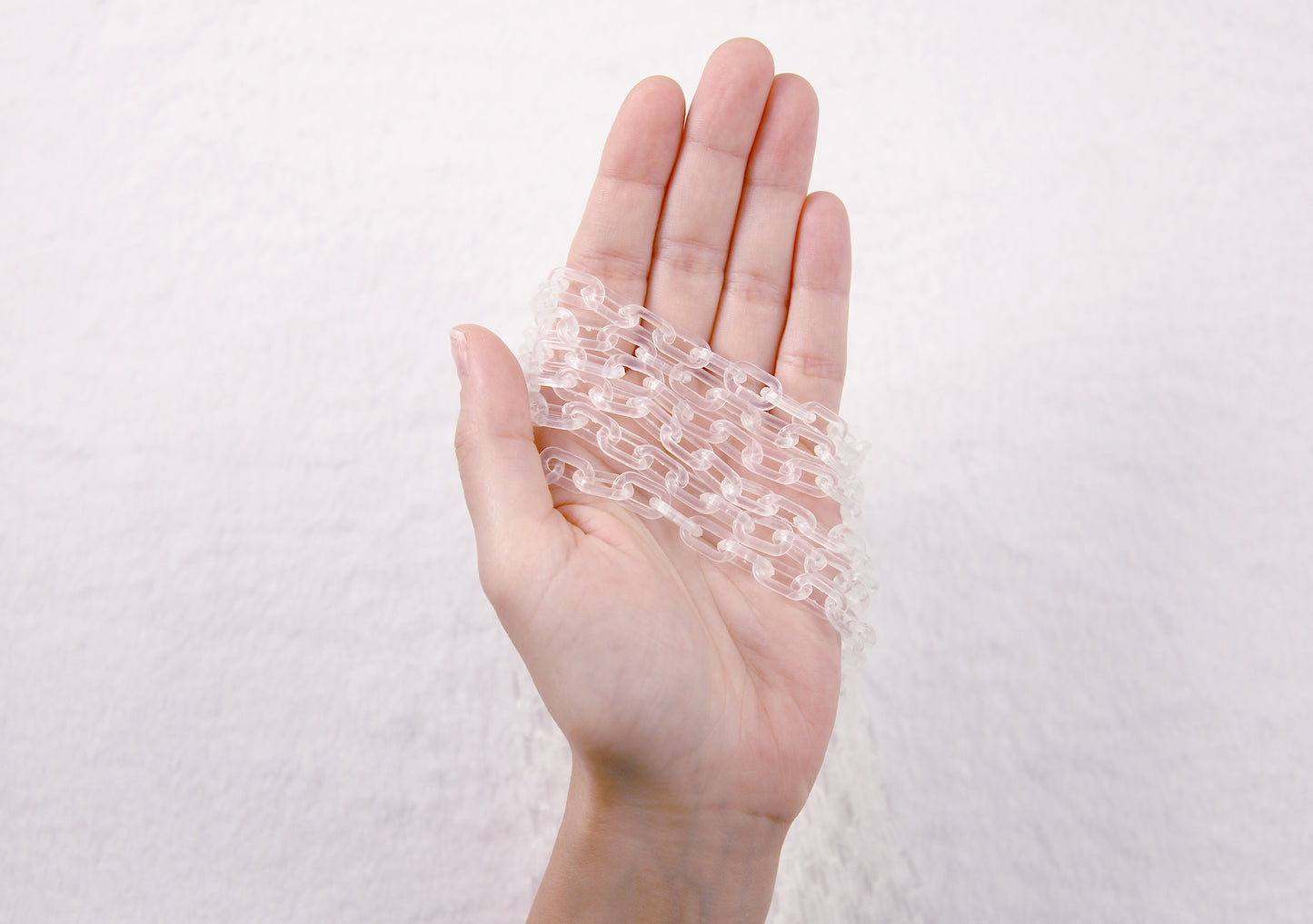 Clear Plastic Chain - 14mm Transparent Acrylic or Plastic Chain - 19 inch length / 48cm length - 3 pcs set