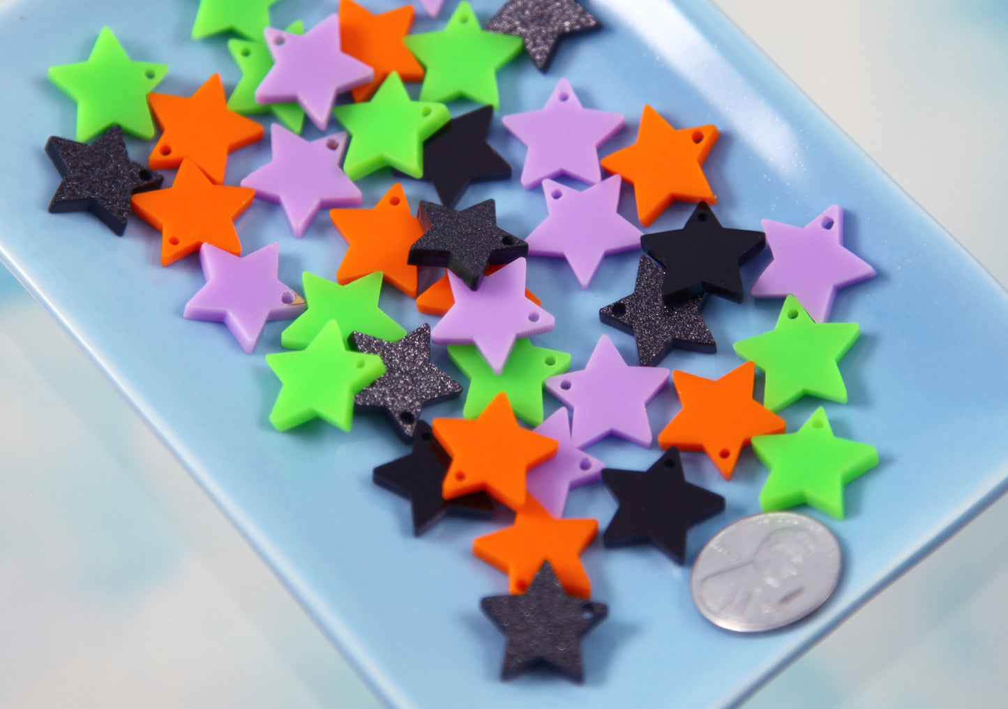 15mm Mini Stars Resin or Acrylic Charms - Halloween Mix - 20 pc set