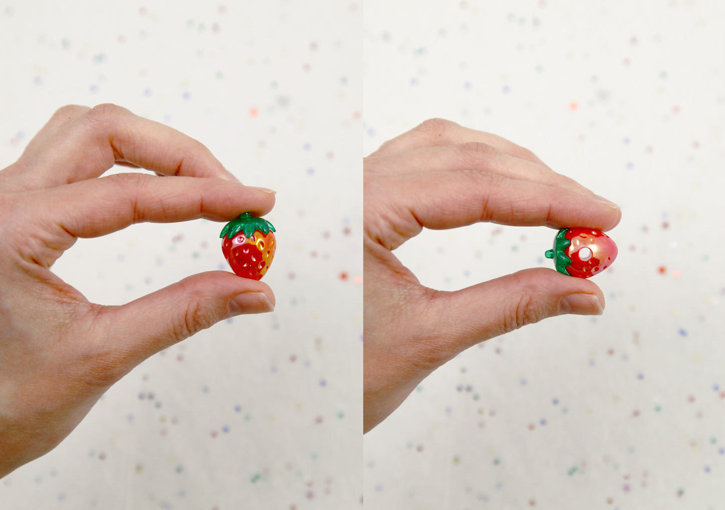 Strawberry Beads - 10 pieces - 20mm AB Strawberry Big 3D Opaque Acrylic or Resin Beads
