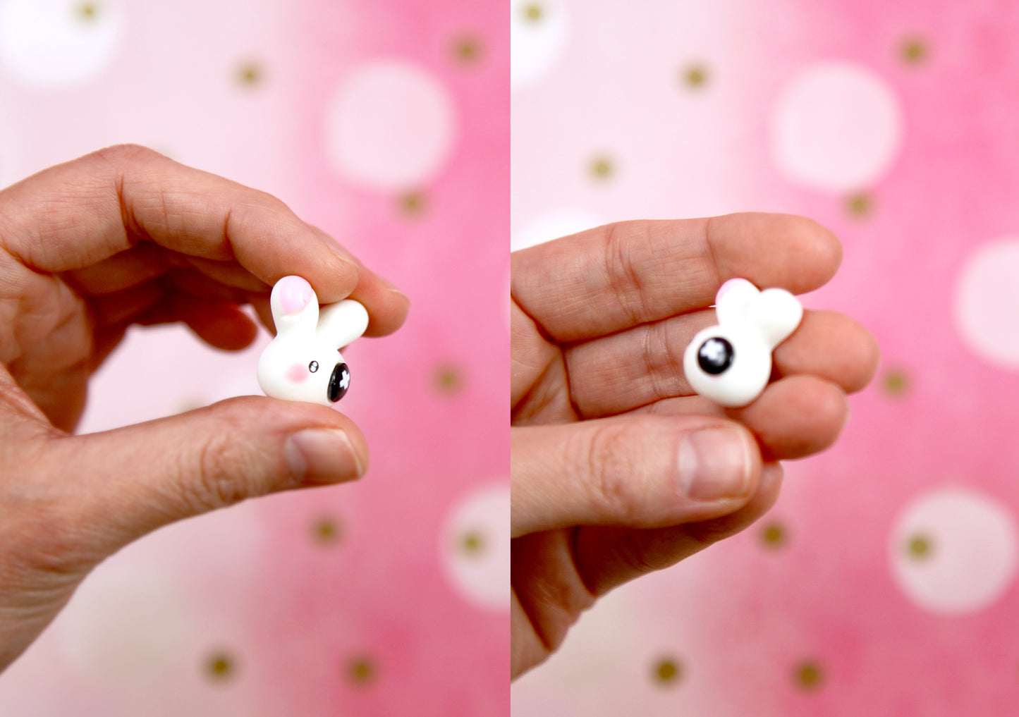 Bunny Flat Backs - 12 pieces - 20mm White Rabbit Resin or Acrylic Cabochons or Flatbacks