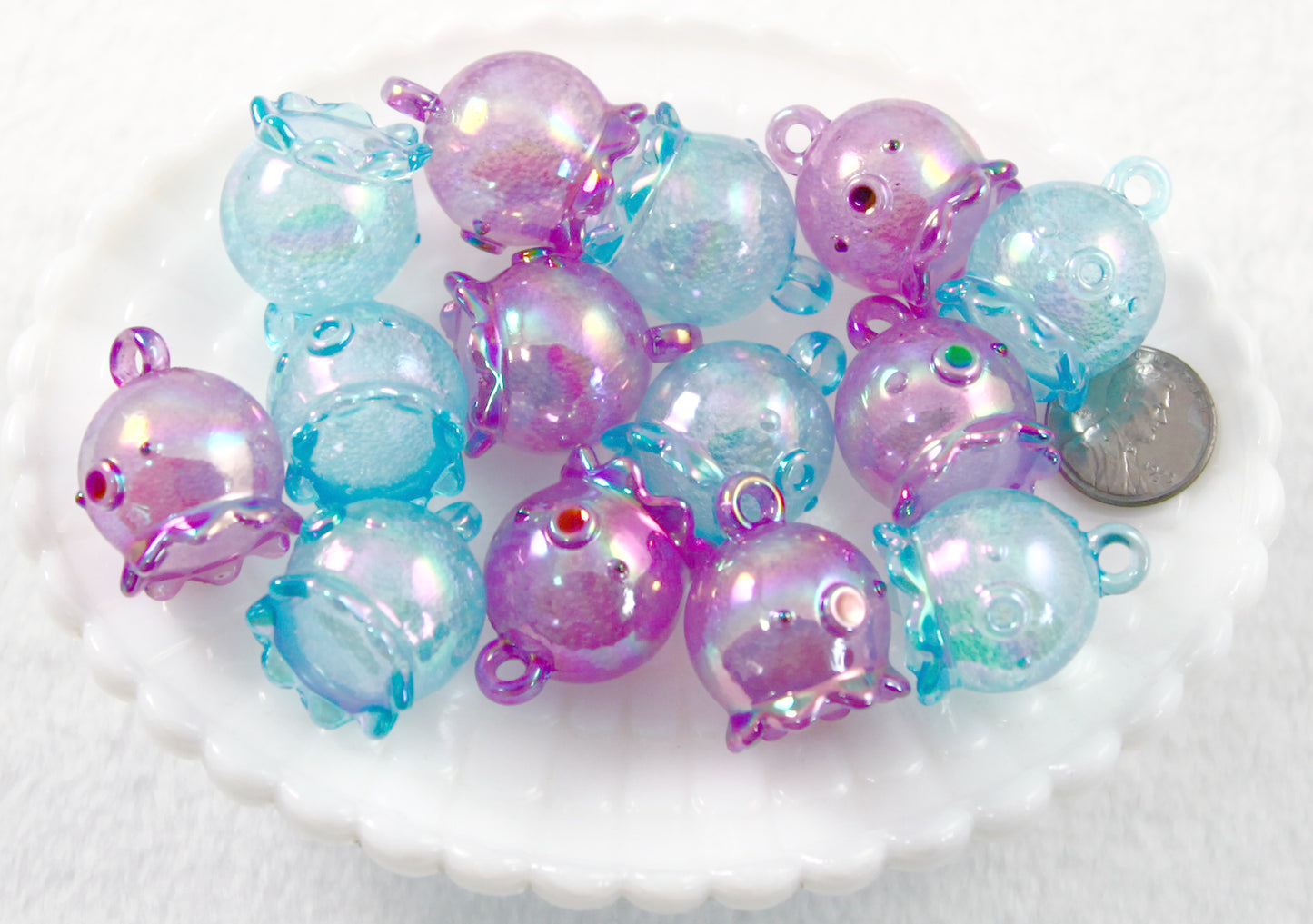 Octopus Charms - 30mm Chunky Pastel Octopus Resin Charms or Pendants - 4 pc set