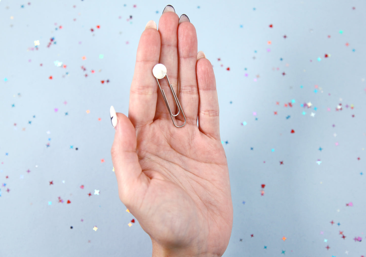 Blank Paper Clip or Bookmark - Paperclips with Glue Pad - Great for Journaling - 45mm with 10mm glue pad - 10 pc set