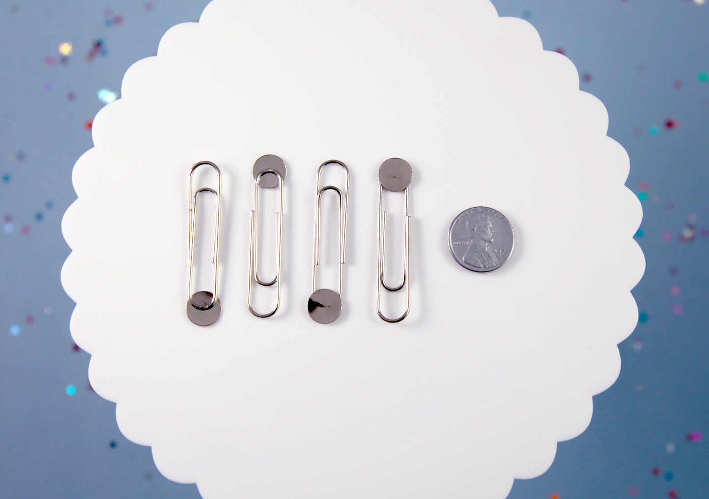 Blank Paper Clip or Bookmark - Paperclips with Glue Pad - Great for Journaling - 45mm with 10mm glue pad - 10 pc set