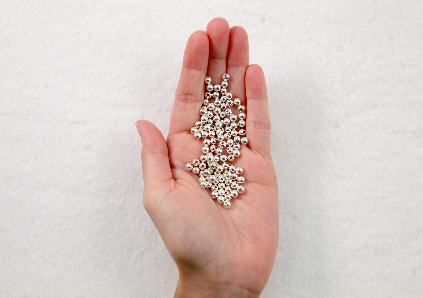 Spacer Beads - 300 pcs - 5mm Electroplated Silver Plastic Spacer Beads - Super Lightweight - Easily use to make any kind of jewelry