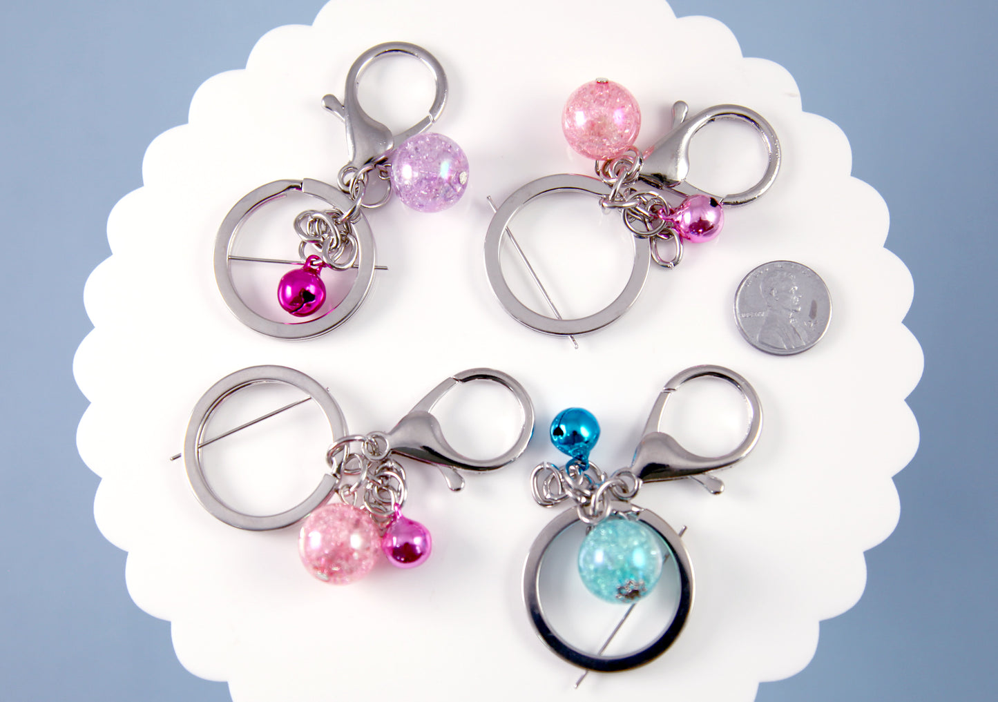 Keychain Clasp - 30mm Blank Keychain holder set - Metal Clasp or Keychain Clip - 6 pc set