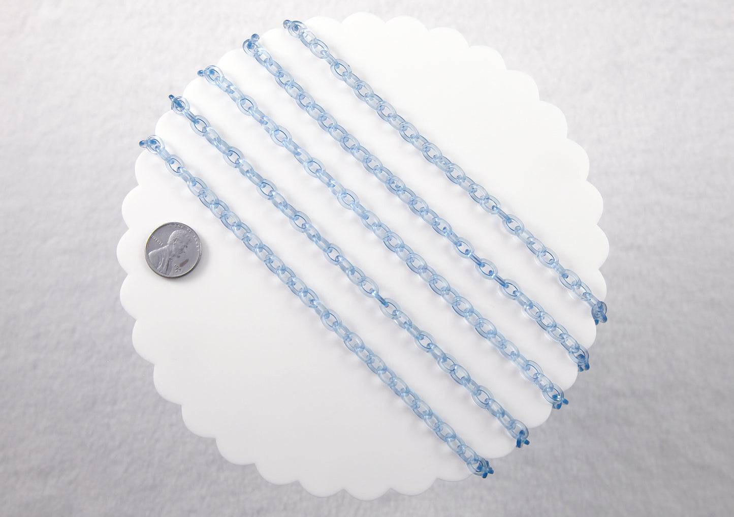 Transparent Blue Plastic Chain - 8mm Perfect Acrylic or Plastic Chain - 20 inch / 50 cm length - For Necklaces and Jewelry - 3 pcs set