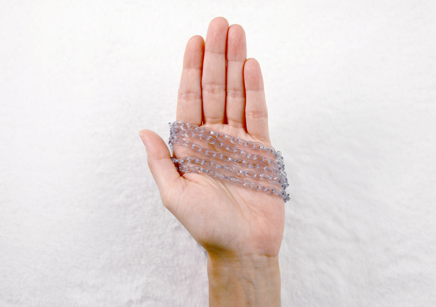 Transparent Black Gray Plastic Chain - 8mm Perfect Acrylic or Plastic Chain - 20 inch / 50 cm length - For Necklaces and Jewelry - 3 pcs set