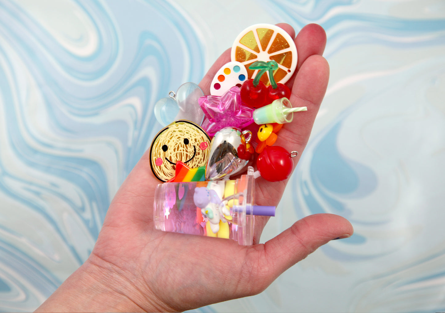 Acrylic Charms Grab Bag - Choose Size! - Cute Mixed Lot of Plastic Charms - great for kandi, ispy, sensory crafts, jewelry making - 40~200 pcs