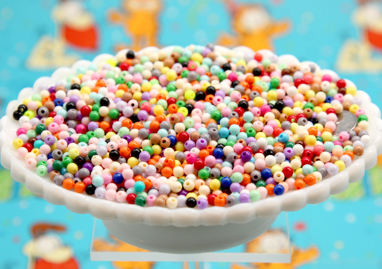 Tiny Beads - 4mm Classic Bright Solid Colors Acrylic Spacer Beads: Super Tiny Beads (1000 pieces)