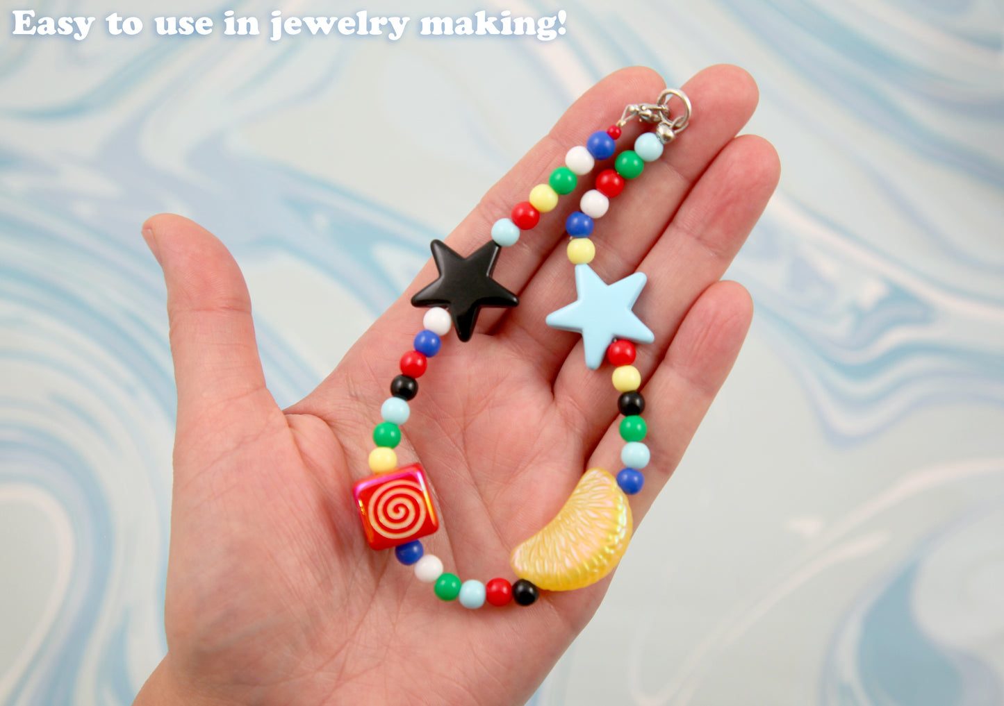 Star Beads - 21 pieces - 20mm Large Classic Star Acrylic or Resin Bead - Super High Quality