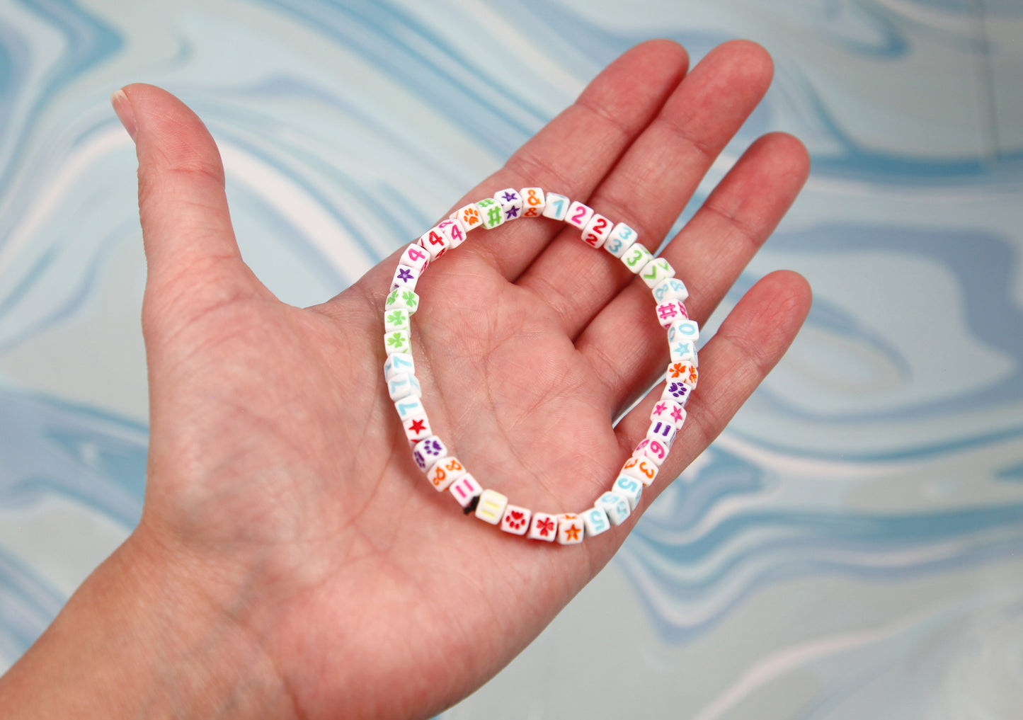 Very Tiny Cube Letter Beads - 500 pieces - Teeny Tiny Symbols Numbers Alphabet Acrylic or Plastic Beads