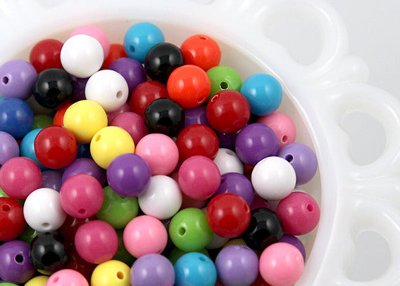 10mm Transparent Colorful Chunky Gumball Bubblegum Plastic Resin or Ac –  Delish Beads