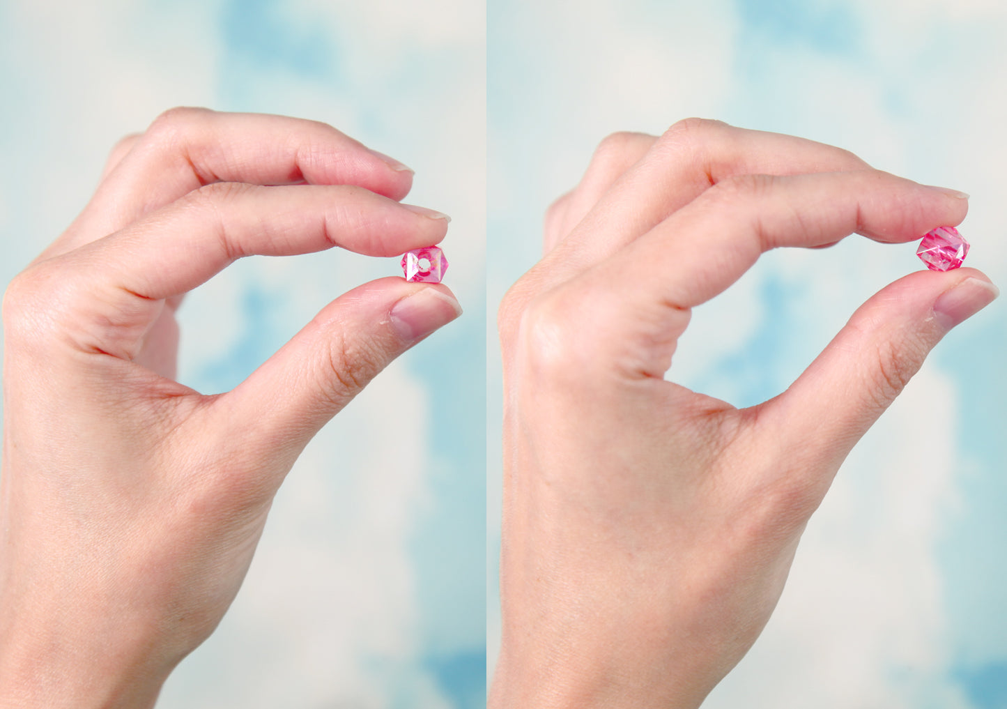 Cube Beads - 10mm AB Transparent Faceted Cube Acrylic Square Transparent Plastic Beads - 100 pc set