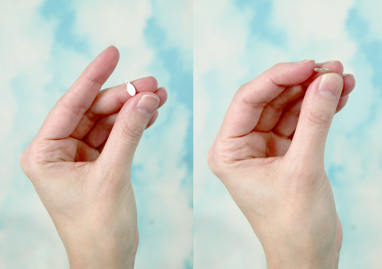 10mm Long Thin Shape Small Silver Color Bails - 25 pcs - Stainless Steel Drop Pads, for Making Cabochons into Charms!