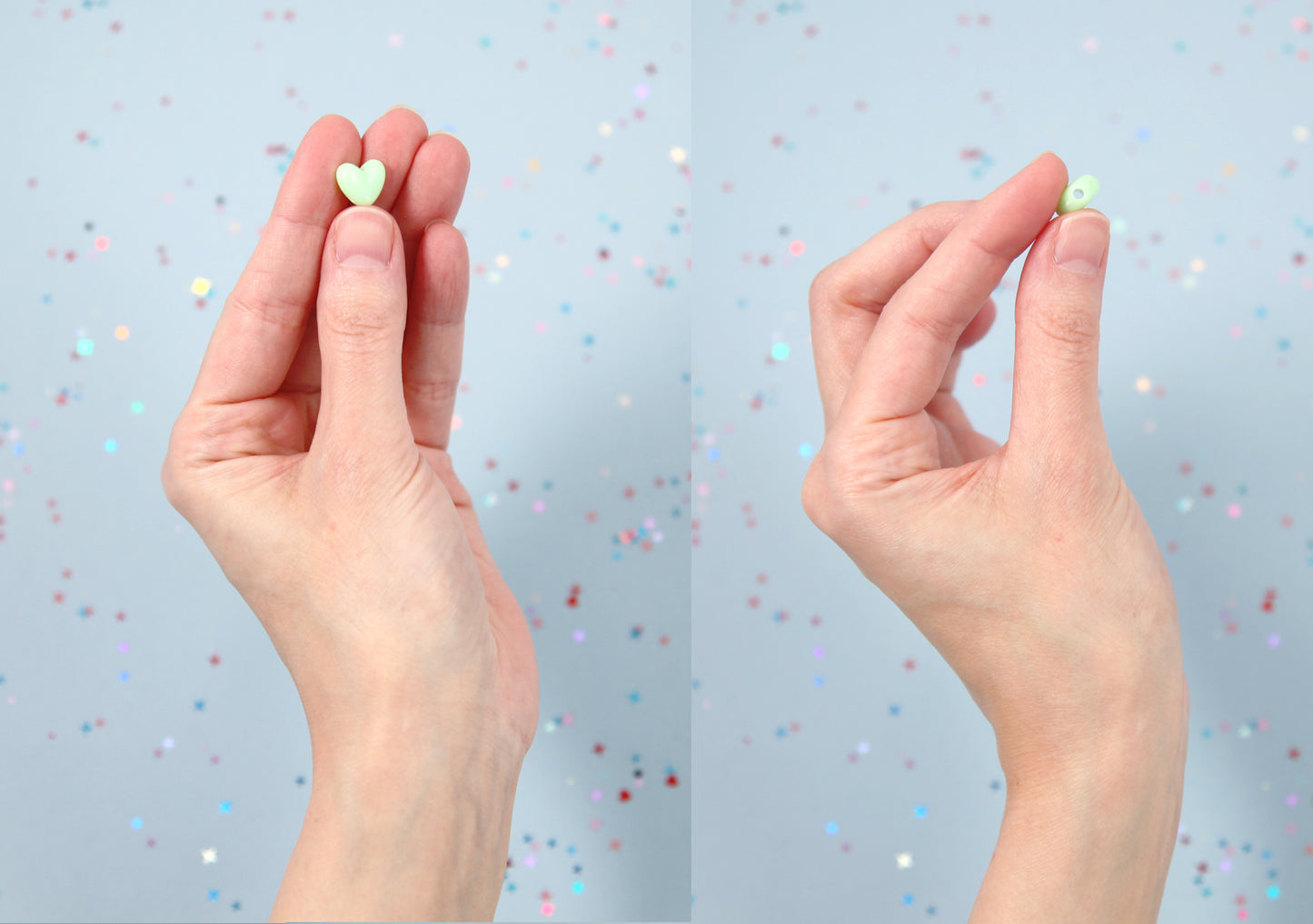Plastic Heart Beads - 10mm Small Flat Beautiful Bright Plastic Pastel Heart Resin or Acrylic Beads - 200 pc set