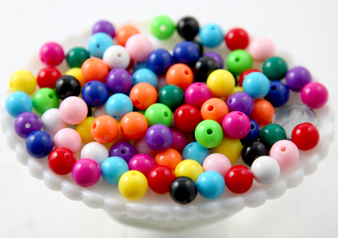 12mm Gumball Bubblegum Resin or Acrylic Beads - 60 pcs set