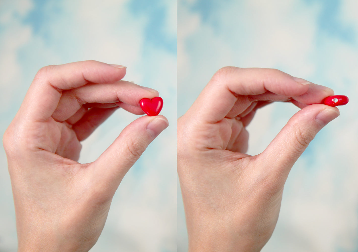 Plastic Heart Beads - 12mm Small Flat Bright Color Plastic Pastel Heart Resin or Acrylic Beads - 80 pc set