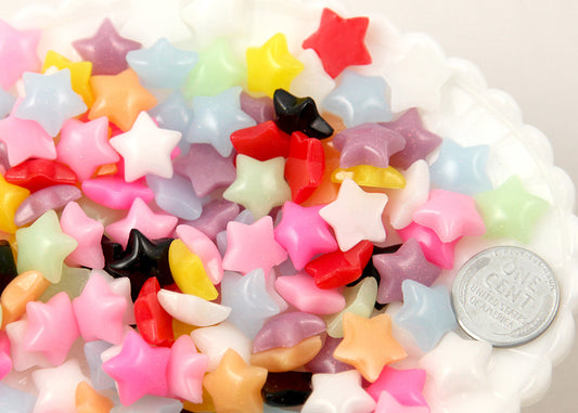 13mm Small Stars Resin Flatback Cabochons - 125 pc set