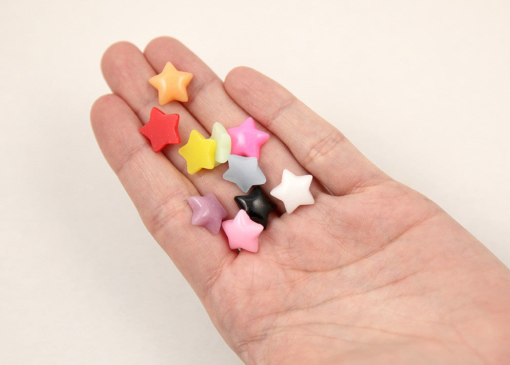 13mm Small Stars Resin Flatback Cabochons - 125 pc set