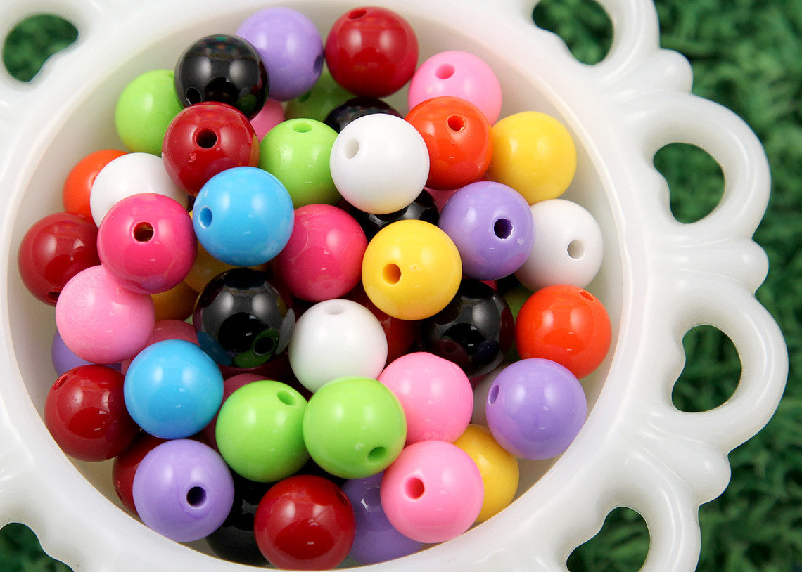 14mm Gumball Bubblegum Resin or Acrylic Beads - 30 pcs set