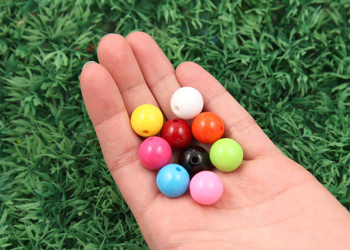 14mm Gumball Bubblegum Resin or Acrylic Beads - 30 pcs set