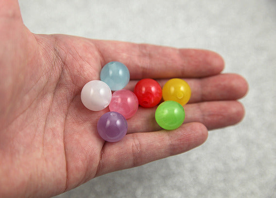 14mm Colorful Moonglow Resin Beads - 32 pc set