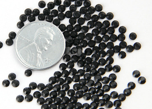 2.5mm Jet Black Crystal Rhinestones - Jet (SS10) - 200 pc set