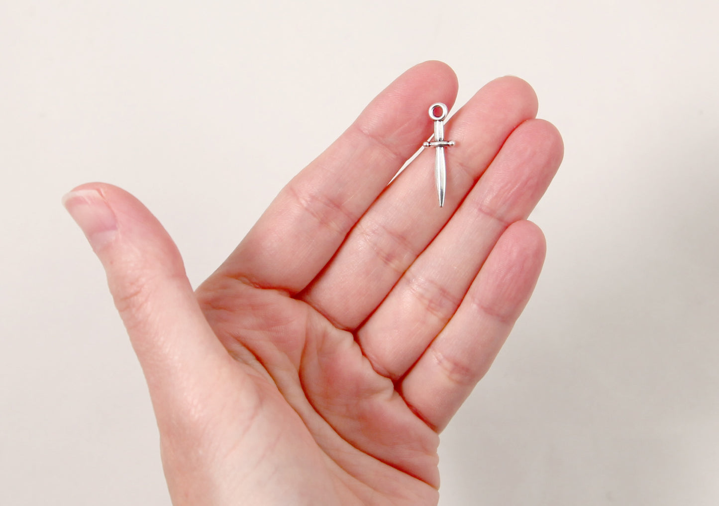 Tiny Sword Charms - 20 pc set - 23mm Metal Sword Dagger or Knife Charm - Easy to Make into Earrings