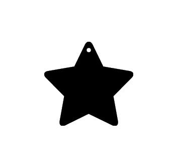 Resin Star Charms - 30mm Black Star Acrylic or Resin Charms - 6 pc set