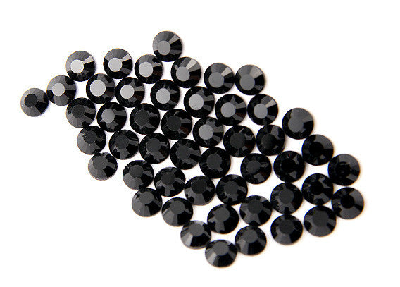 6.5mm Jet Black Crystal Rhinestones - Jet (SS30) - 50 pc set