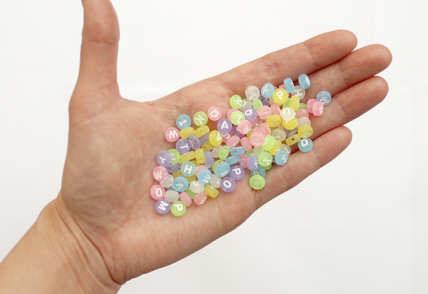 Pastel Letter Beads - 6mm Little Pastel Matte Candy Round Alphabet Acrylic or Resin Beads - 400 pc set