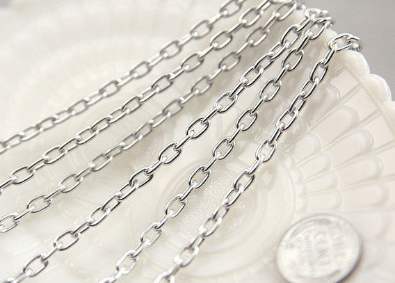 7mm Strong Silver Chain - 8 feet / 2.5 meters