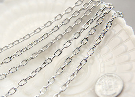 7mm Strong Silver Chain - 8 feet / 2.5 meters