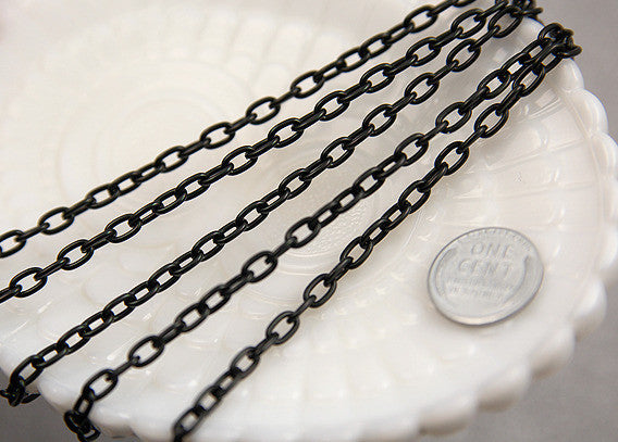 7mm Strong Black Chain - 8 feet / 2.5 meters