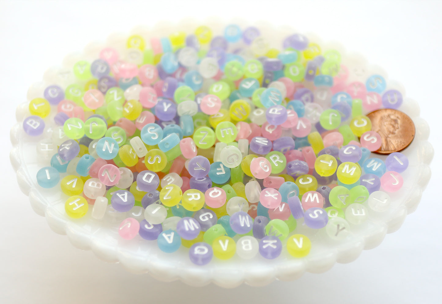 Pastel Letter Beads - 6mm Little Pastel Matte Candy Round Alphabet Acrylic or Resin Beads - 400 pc set