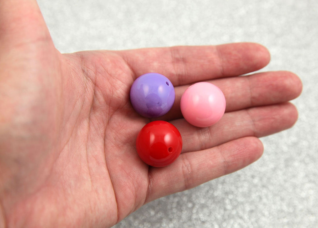 20mm Chunky Gumball Bubblegum Resin Beads - 12 pc set