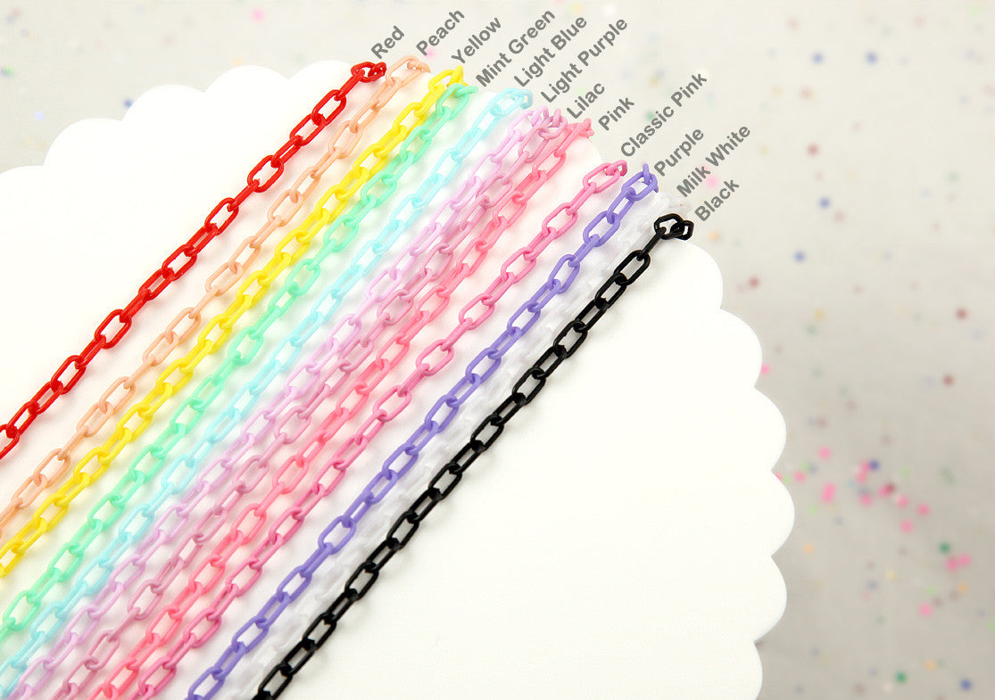 Plastic Chain - 7mm Delicate Plastic Chain - 55 inches or 140 cm - 2 pieces