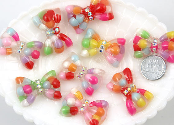 34mm Bubble Bow Resin Cabochons – 5 pc set