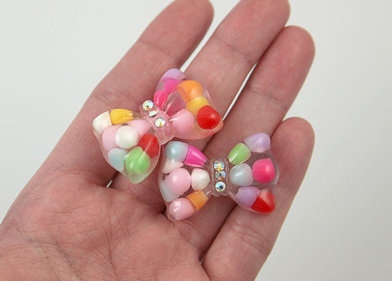 34mm Bubble Bow Resin Cabochons – 5 pc set