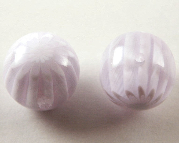 22mm White Blossom Resin Beads - 6 pc set