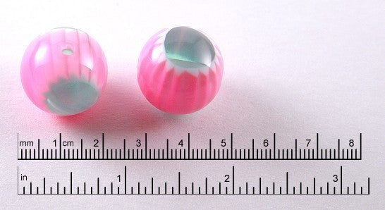 20mm Pink and Green Starburst Resin Beads - 12 pc set