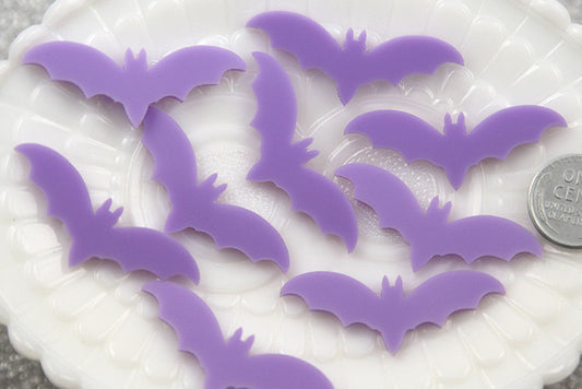 45mm Purple Bats Acrylic or Resin Cabochons - 6 pc set