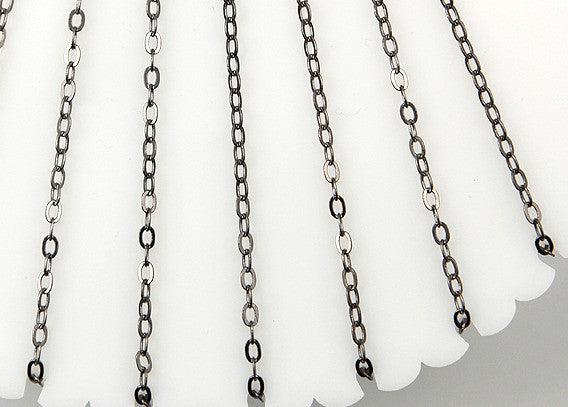 4mm Tiny n' Perfect Black Gunmetal Brass Chain - 10 feet / 3 meters