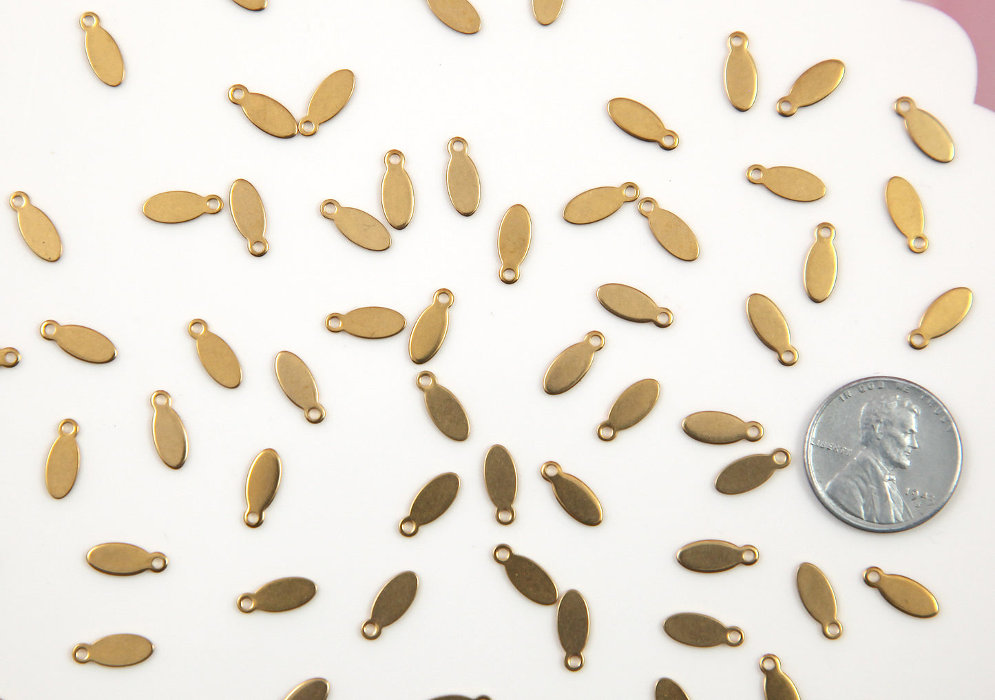 10mm Long Thin Shape Small Gold Color Bails - 25 pcs - Stainless Steel Drop Pads, for Making Cabochons into Charms!