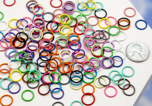 Colorful Jump Rings - 10mm Color Enamel Open Jump Rings - 18g (About 100 pcs)