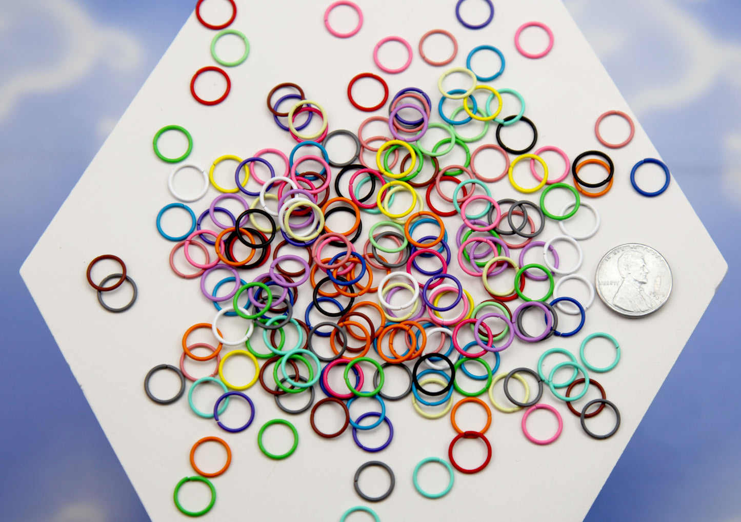 Colorful Jump Rings - 10mm Color Enamel Open Jump Rings - 18g (About 100 pcs)
